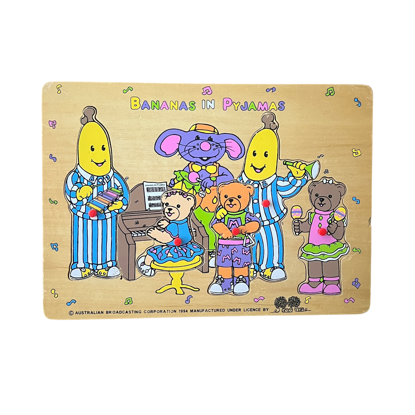 Bananer i Pyjamas træpuslespil fra 1994