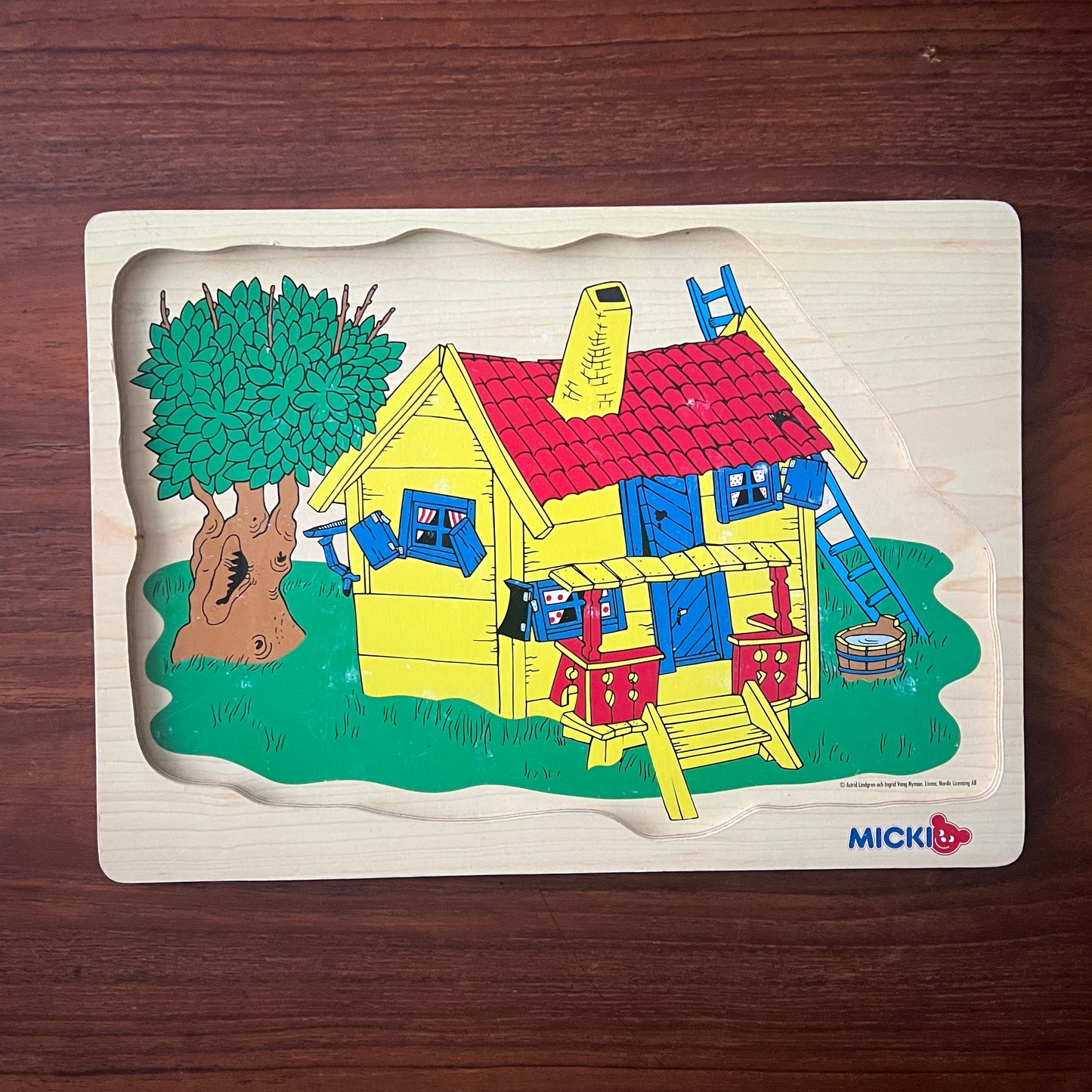 Pippi Langstrømpe retro træpuslespil fra 80’erne