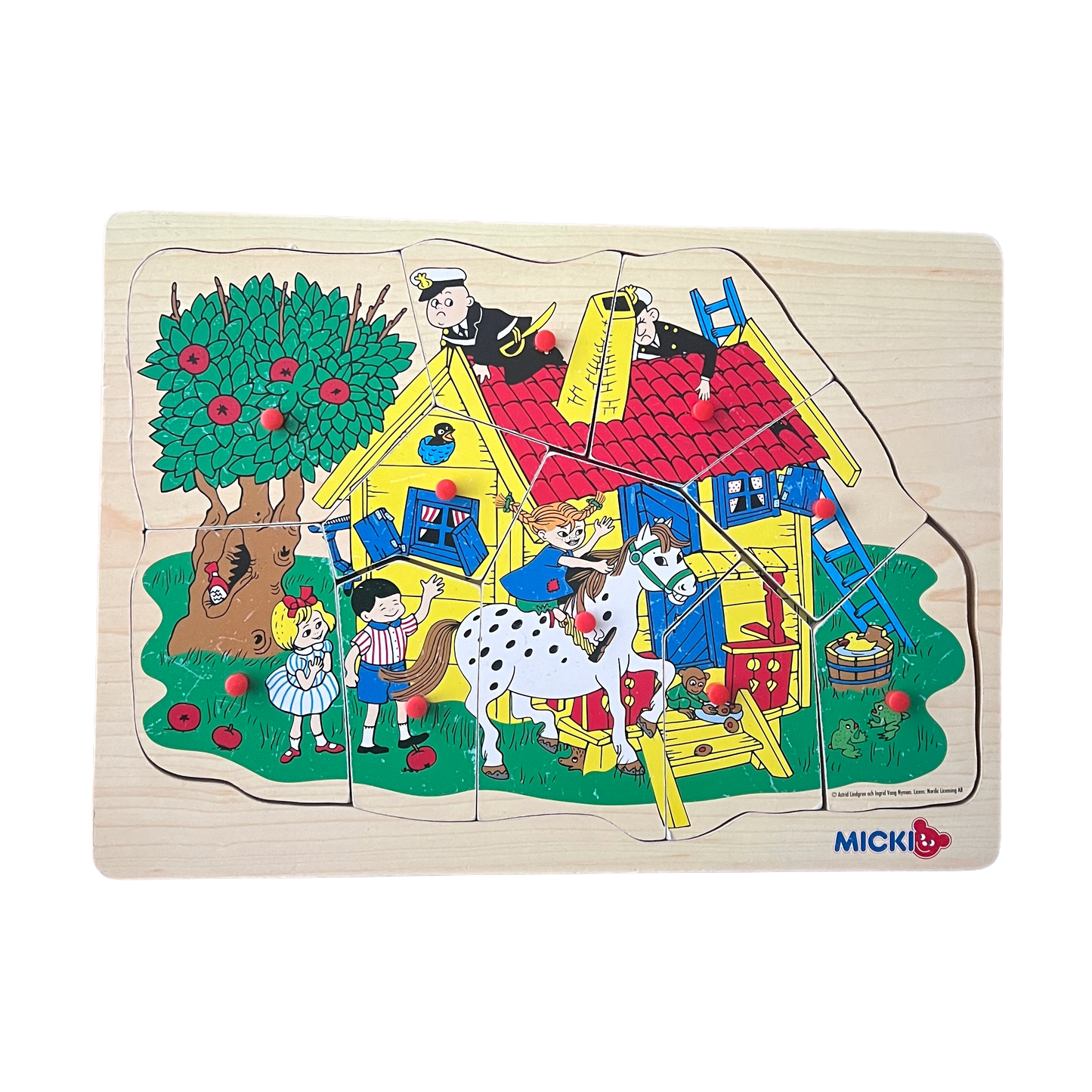 Pippi Langstrømpe retro træpuslespil fra 80’erne