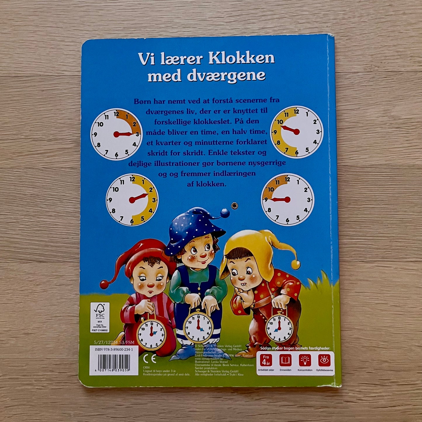Børnebog - Vi lærer klokken med dværgene